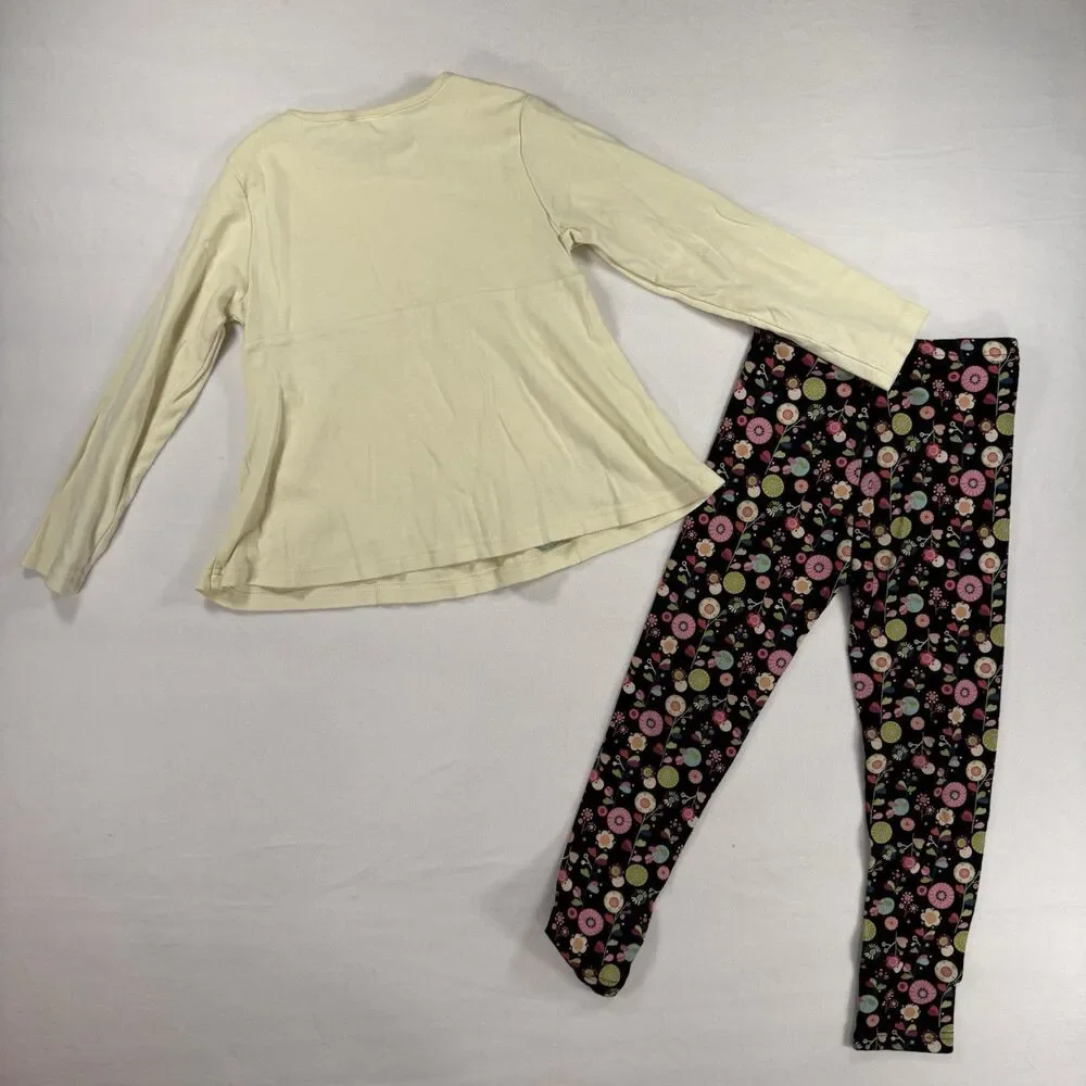 Gymboree Girls 2 Pc Long Sleeve Floral Tunic Top Leggings Set Size 6